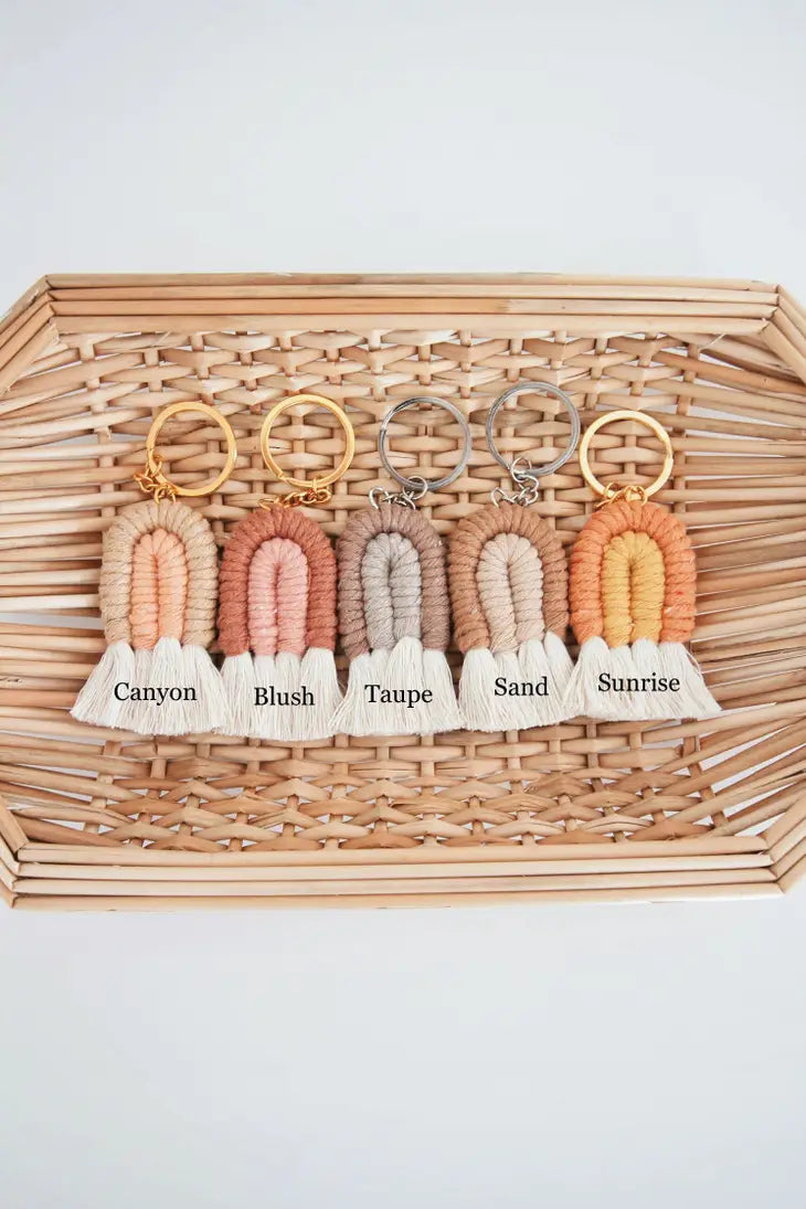Rainbow Macrame Keychain