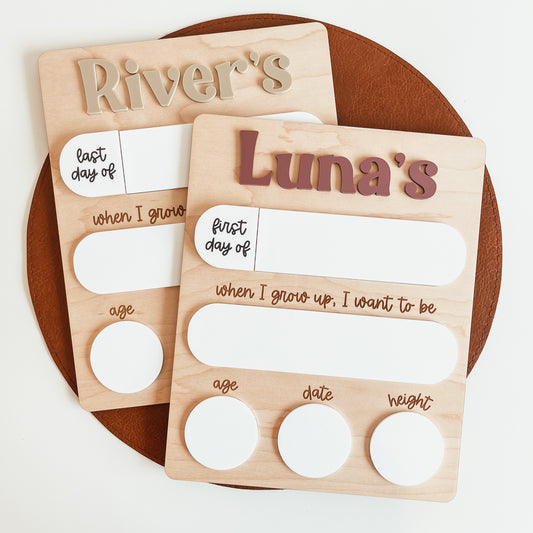 First And Last Day Of School Sign | Full Board