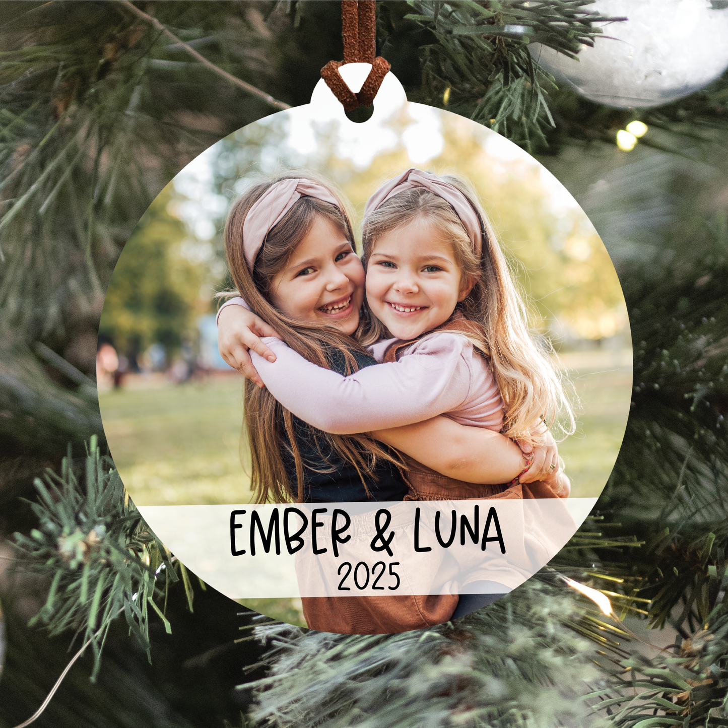 Custom Photo Ornament With Text