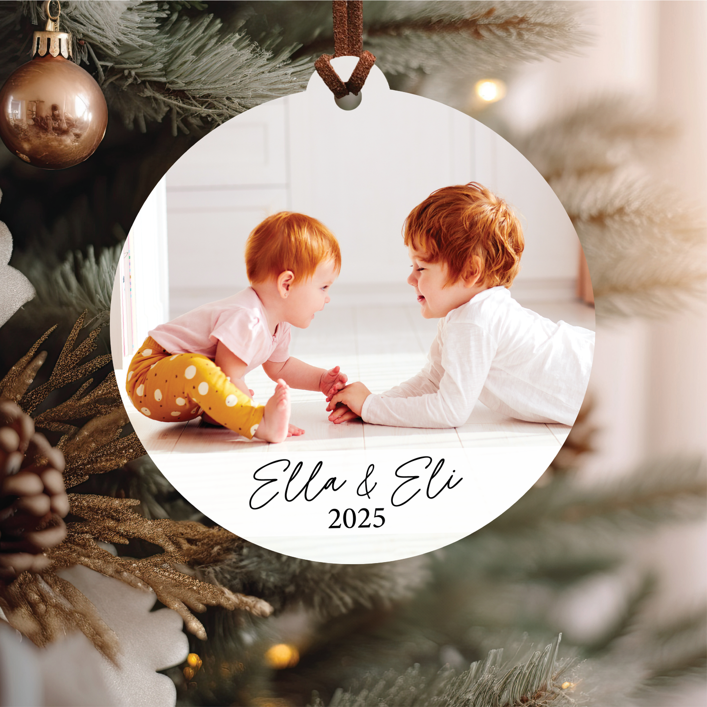 Custom Photo Ornament With Text