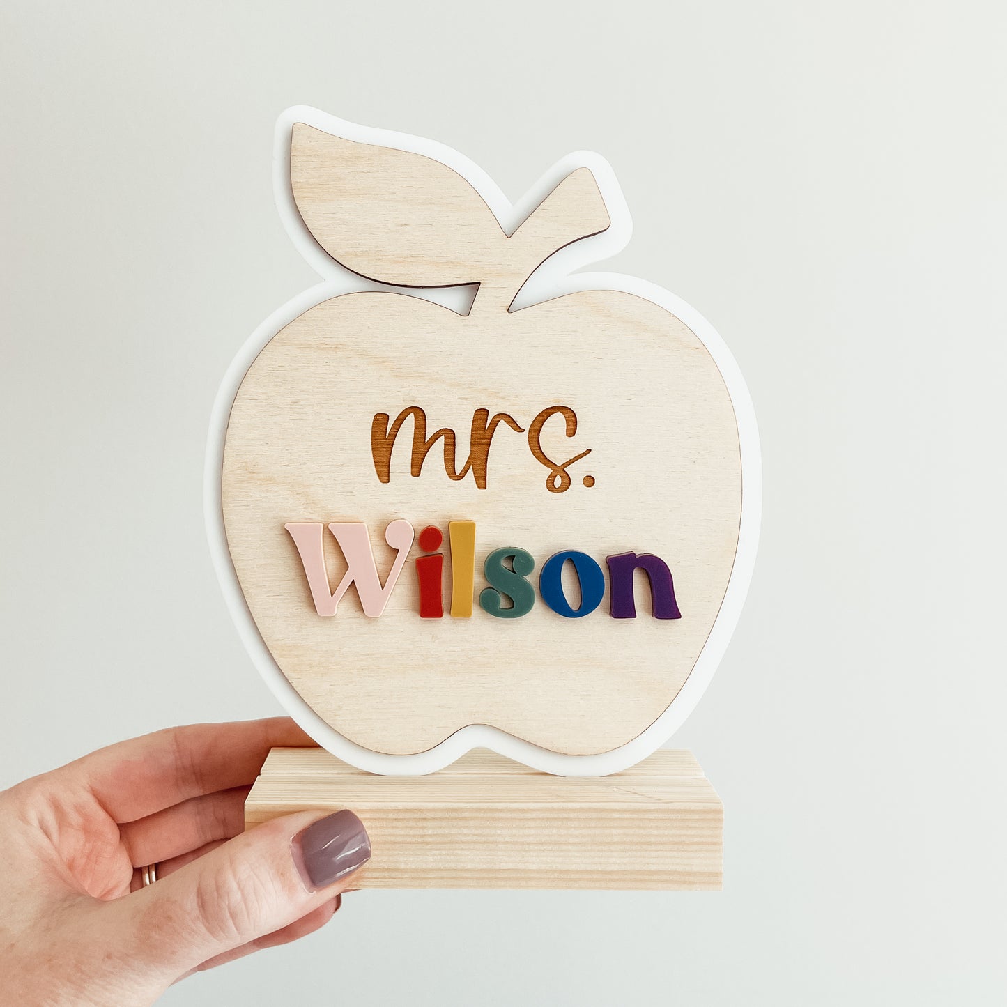 Teacher Apple Desk Sign (3D Acrylic)