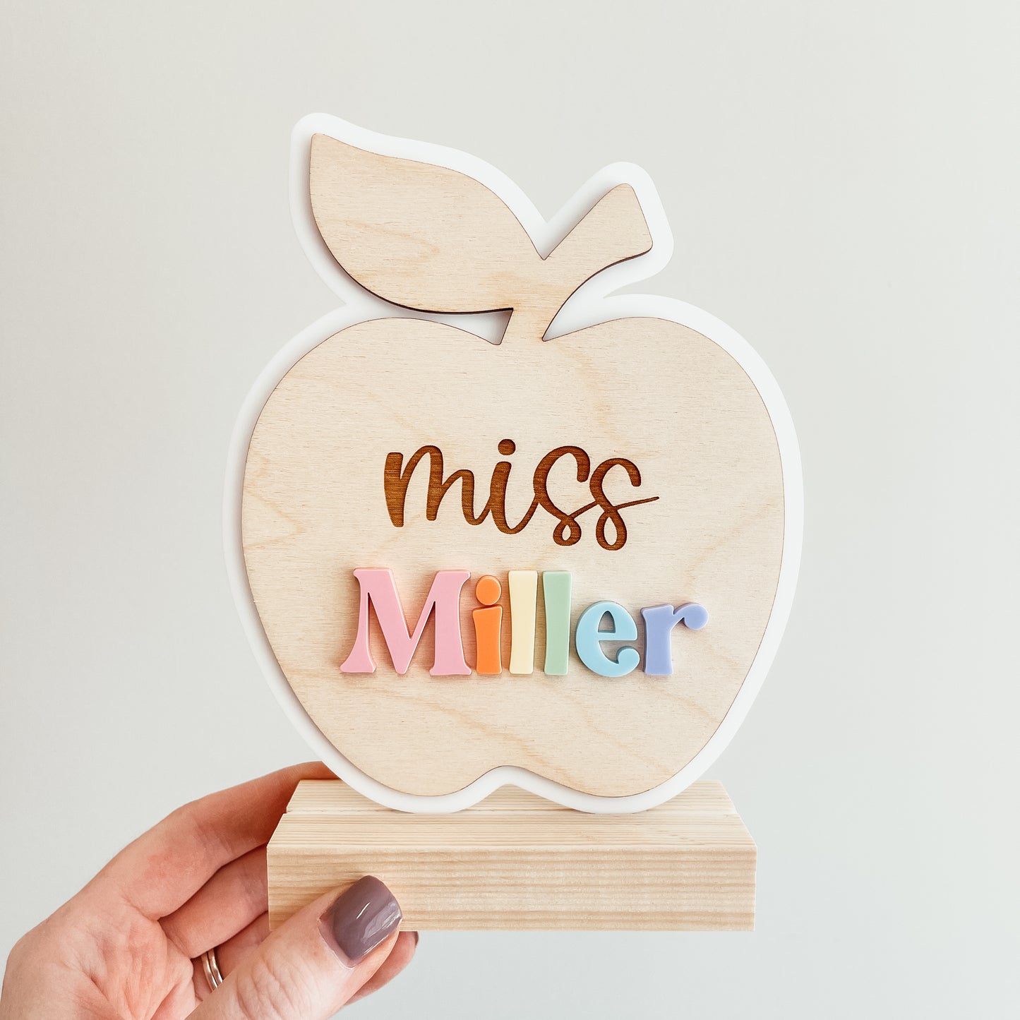 Teacher Apple Desk Sign (3D Acrylic)