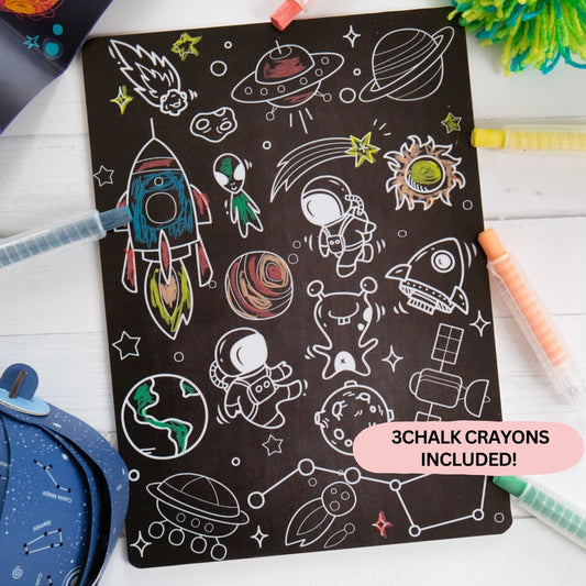 Reusable 8"x11" Colouring Boards with 3 Crayons (Multiple Styles)