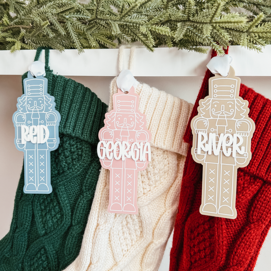 Nutcracker Christmas Ornament or Stocking Name Tag