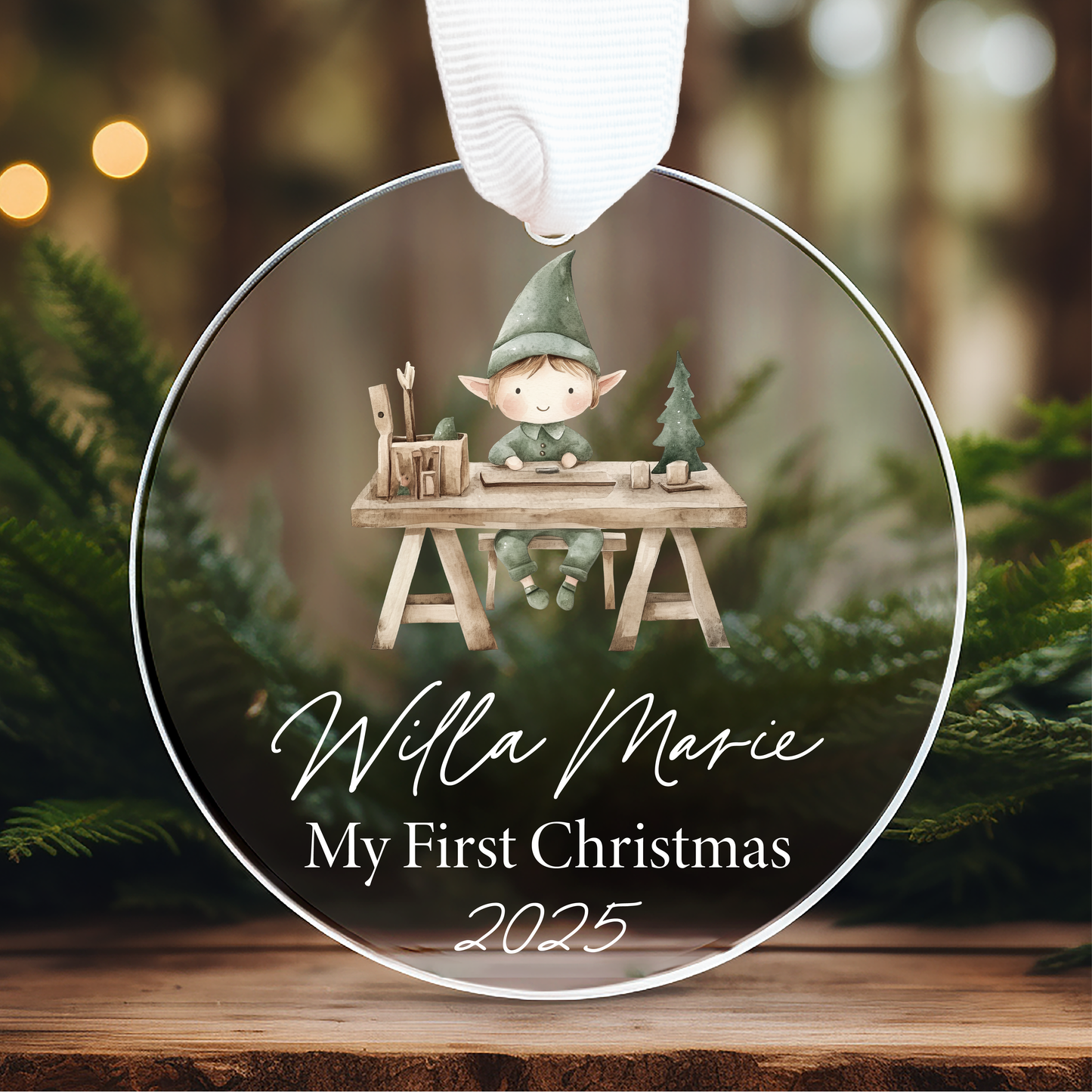 Baby's First Christmas Ornament (Clear Acrylic)