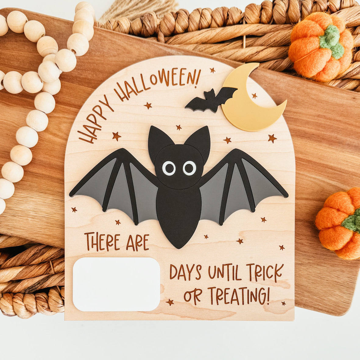 Bat and Moon Halloween Countdown Sign