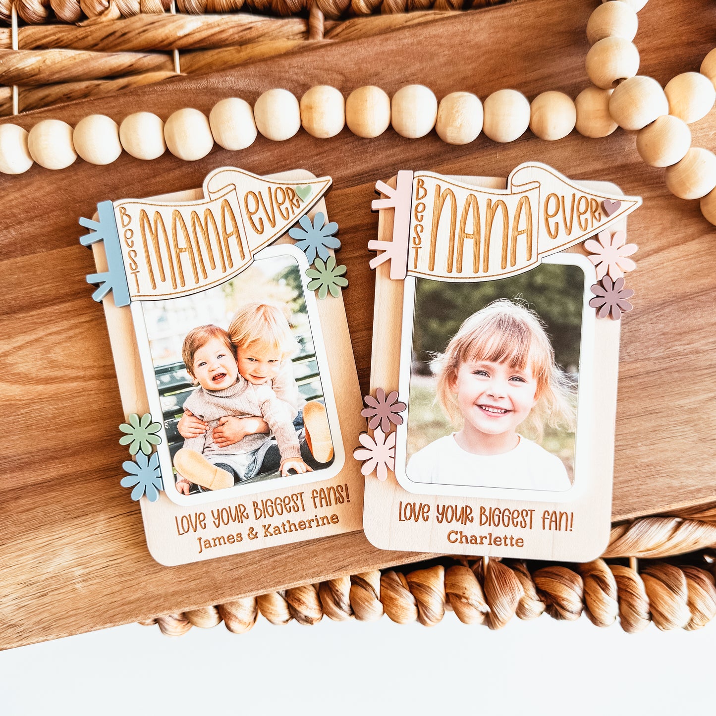 Pennant Flag Floral Photo Magnet
