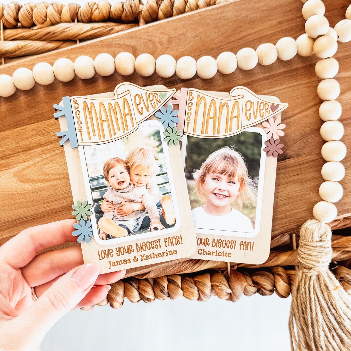Pennant Flag Floral Photo Magnet