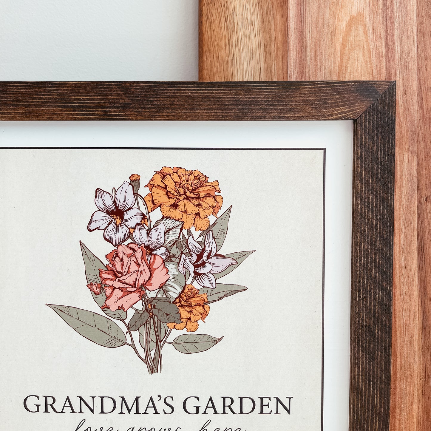 Mom's/Grandma's/Custom Birth Flower Bouquet Framed Sign