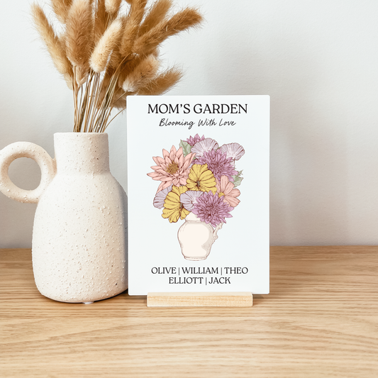 Mom's/Grandma's/Custom Birth Flower Bouquet Acrylic Plaque V2