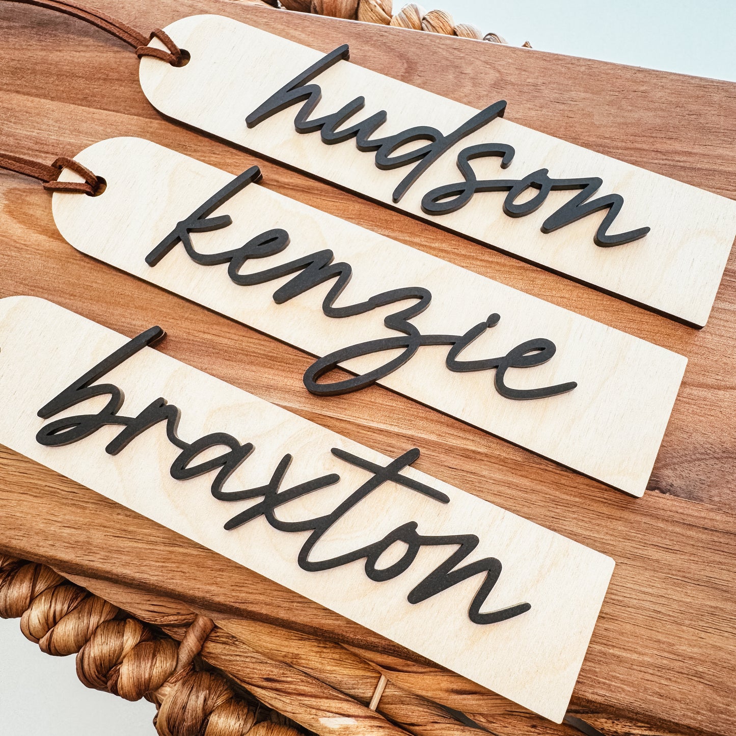 3D Minimalist Script Stocking Tag