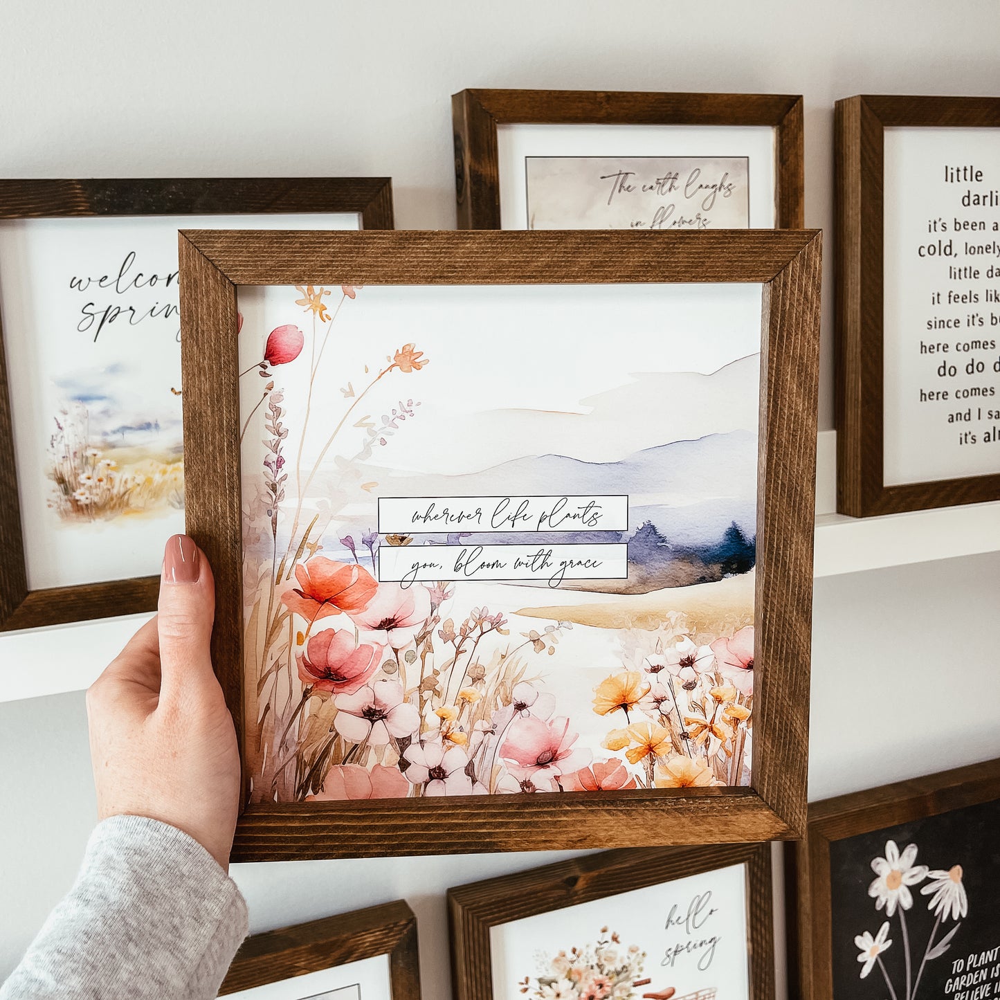 Bloom With Grace Framed Sign
