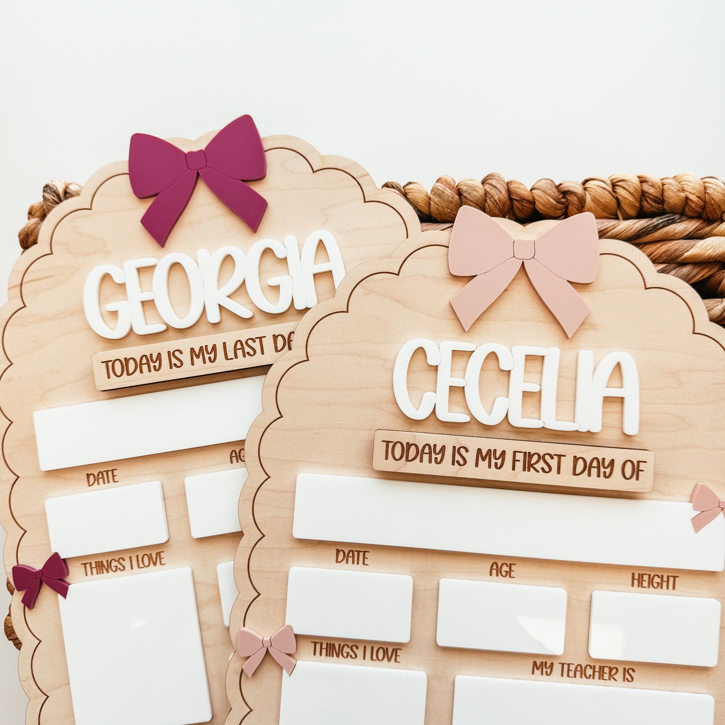 First And Last Day Of School Sign | Bows