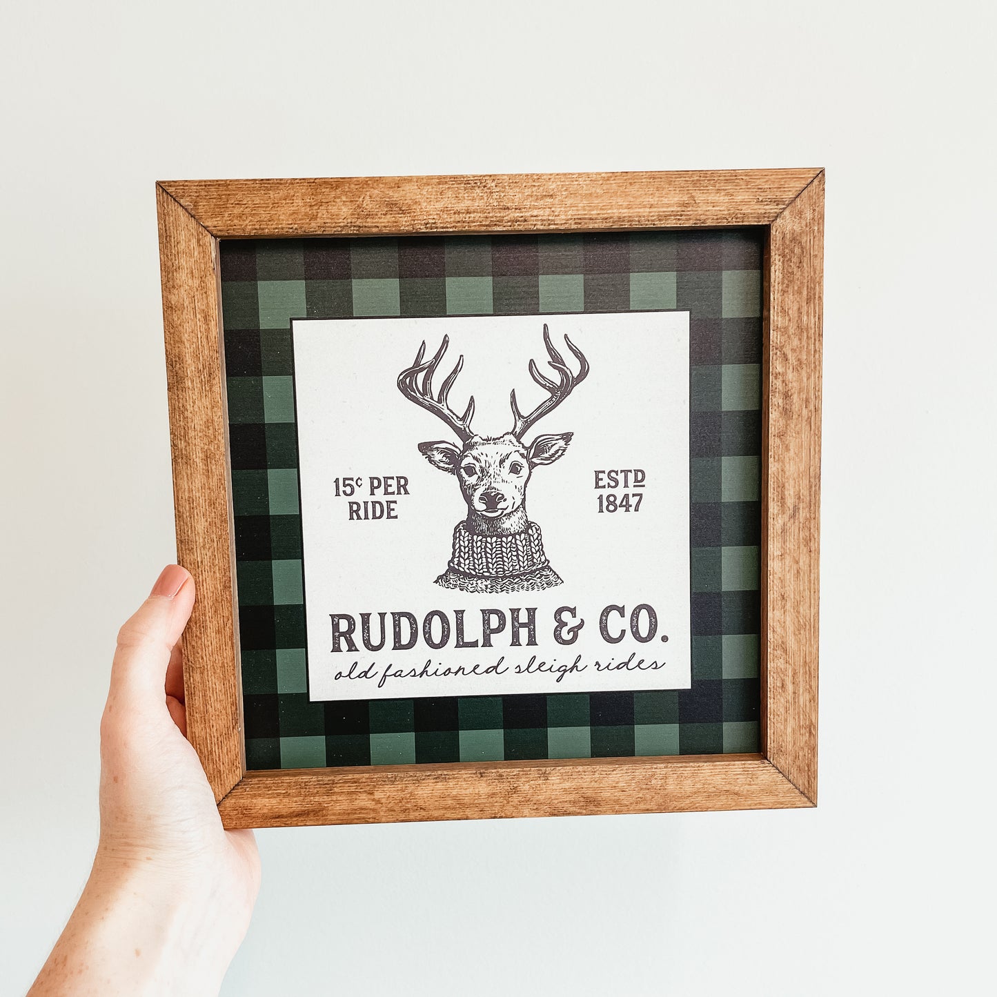 Plaid Reindeer Sign