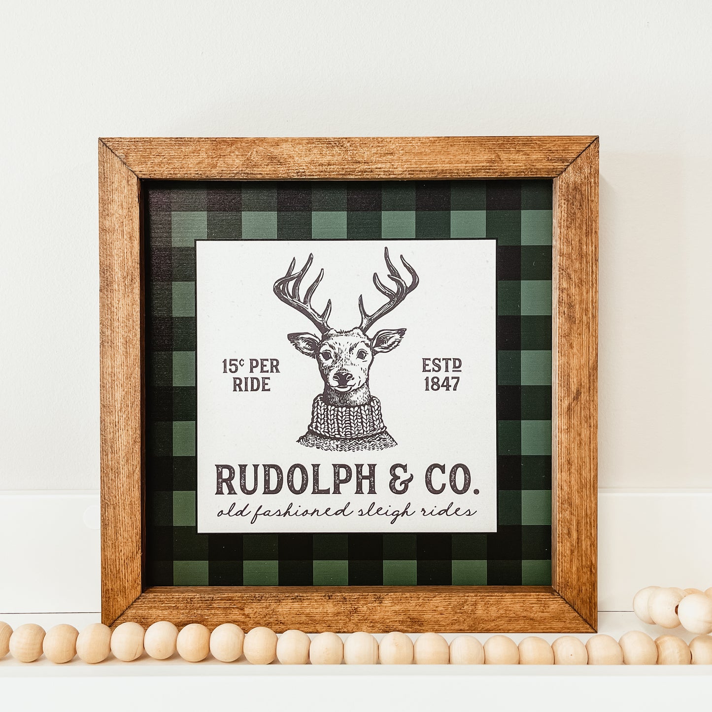Plaid Reindeer Sign