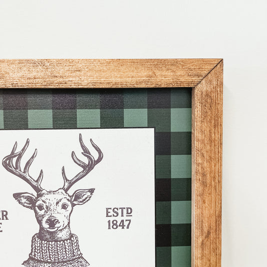 Plaid Reindeer Sign
