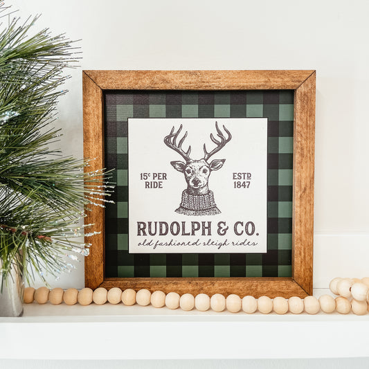 Plaid Reindeer Sign