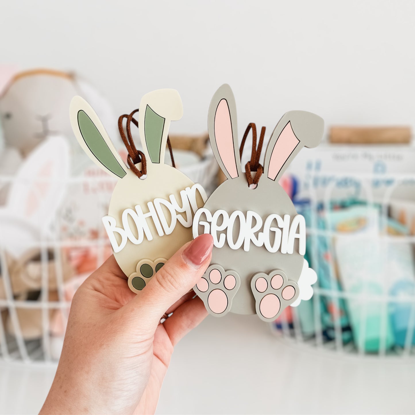 3D Bunny Egg Easter Tag