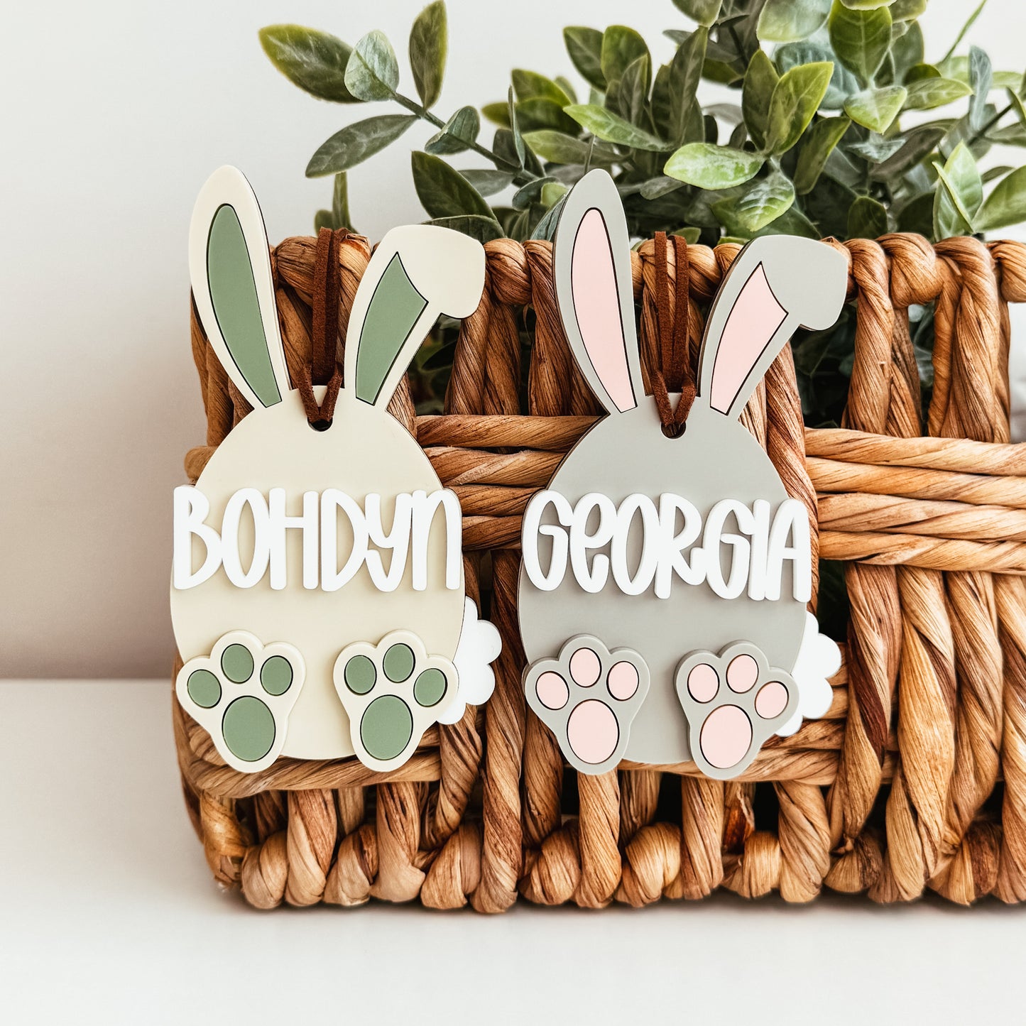 3D Bunny Egg Easter Tag
