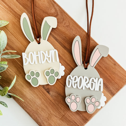 3D Bunny Egg Easter Tag
