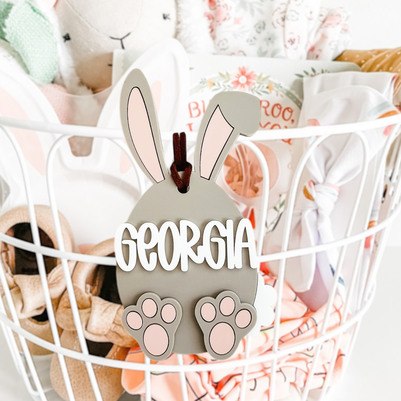 3D Bunny Egg Easter Tag