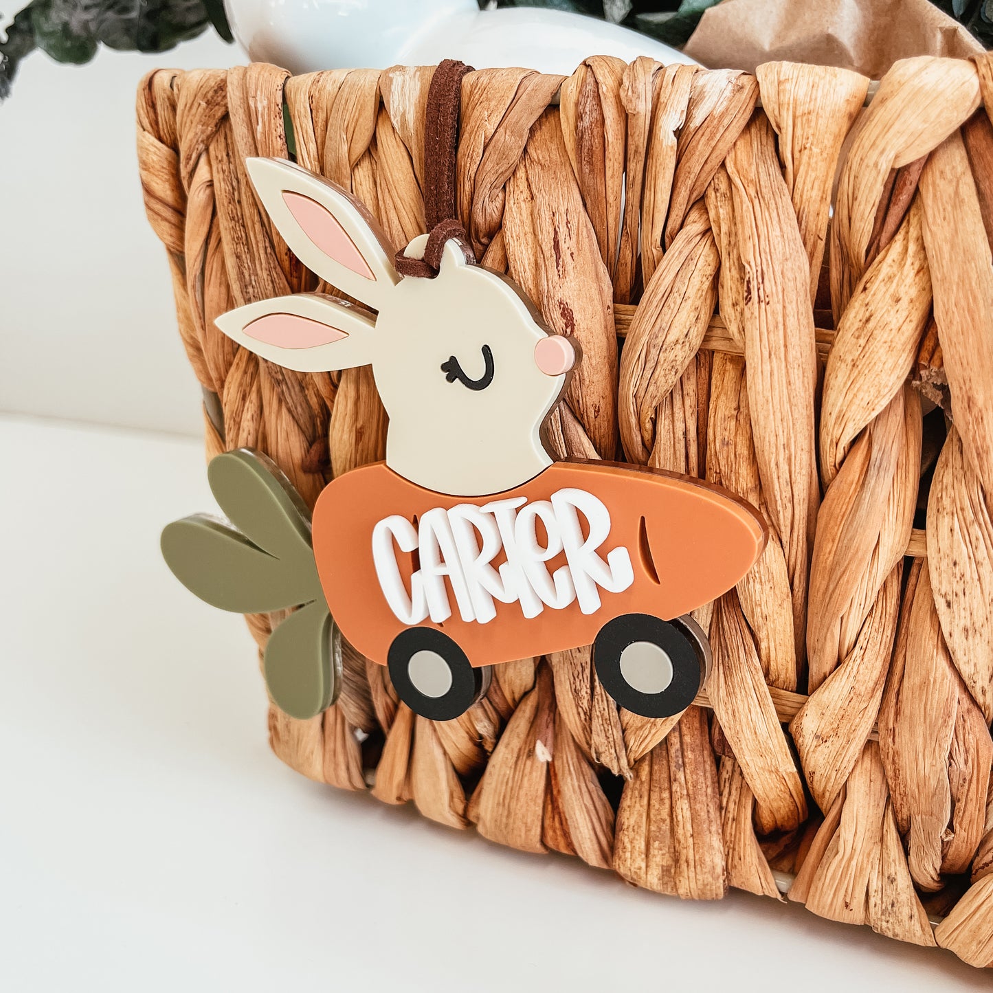 Bunny In Carrot Car Tag