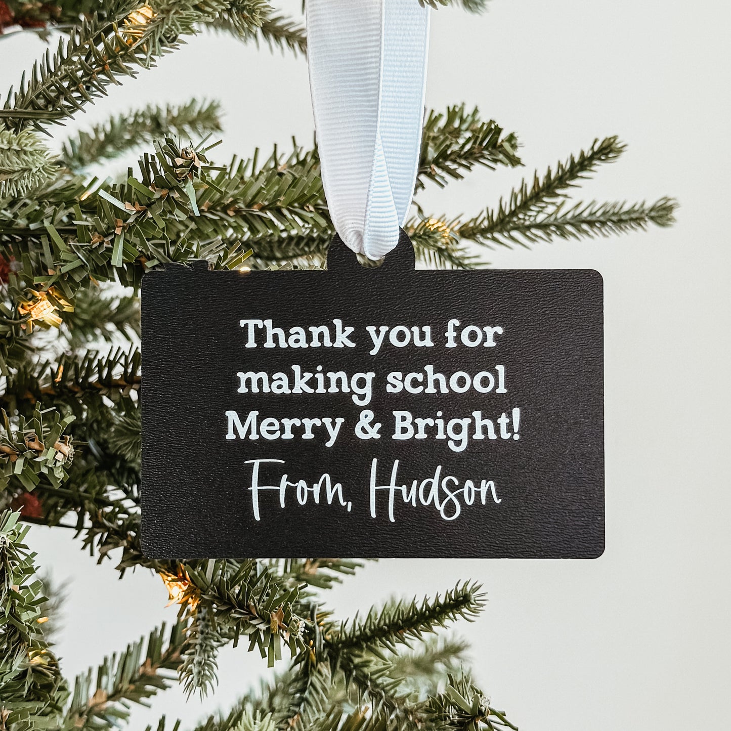 Personalized Teacher Christmas Ornament | 3D Chalkboard