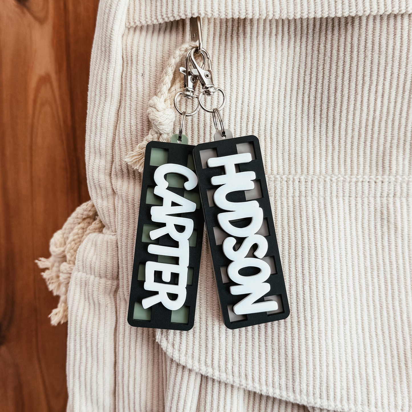 Checkered Bar Bag Tag