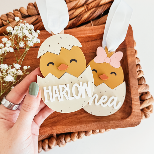 Hatching Chick Easter Basket Tag