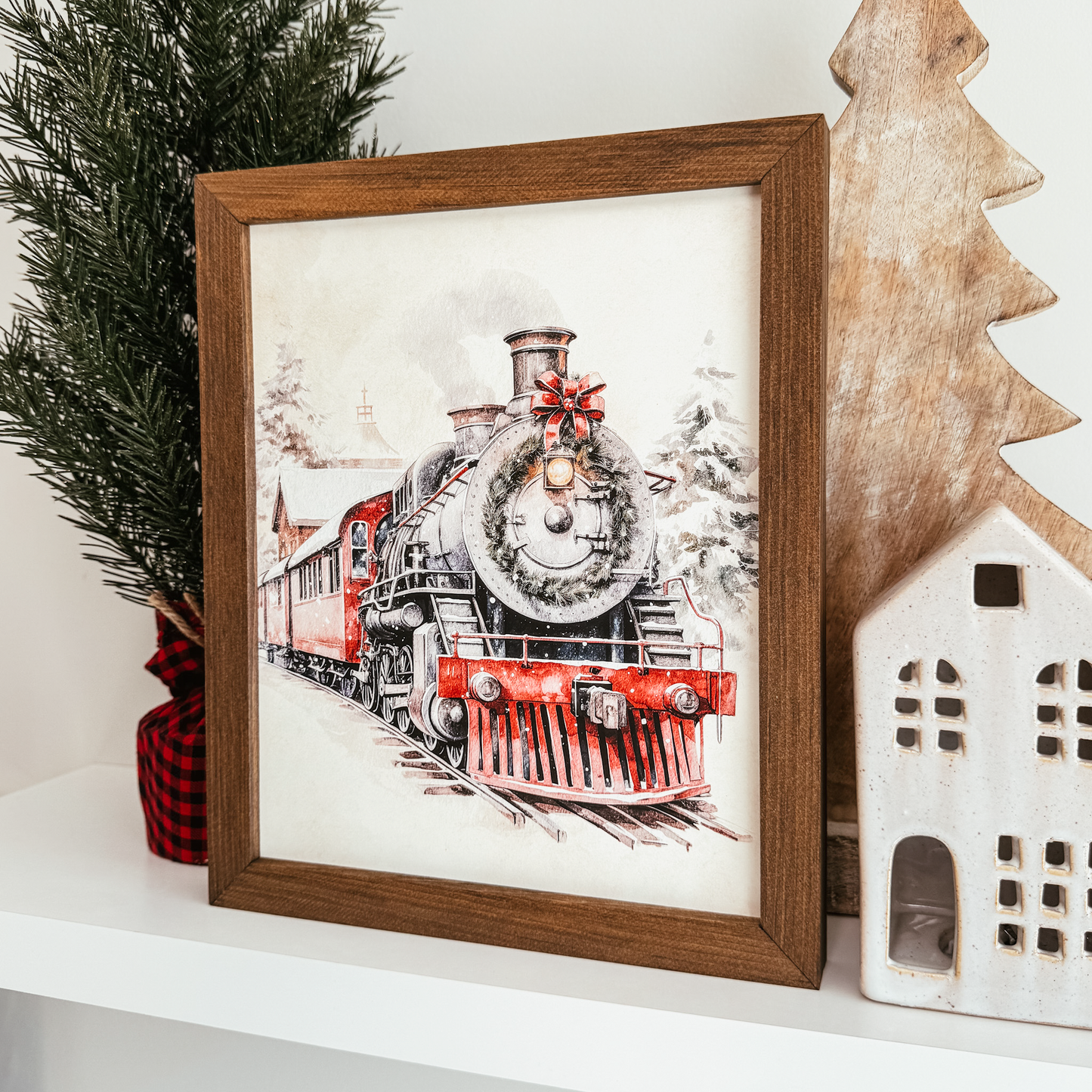 Christmas Train Vintage Inspired Holiday Sign