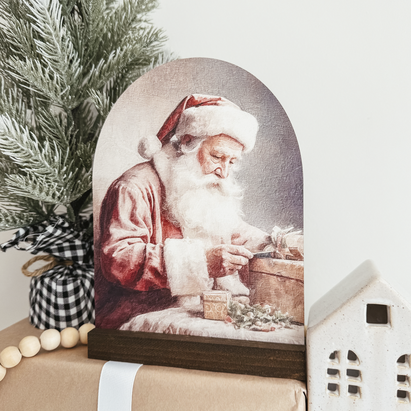 Vintage Santa Mini Arch Sign