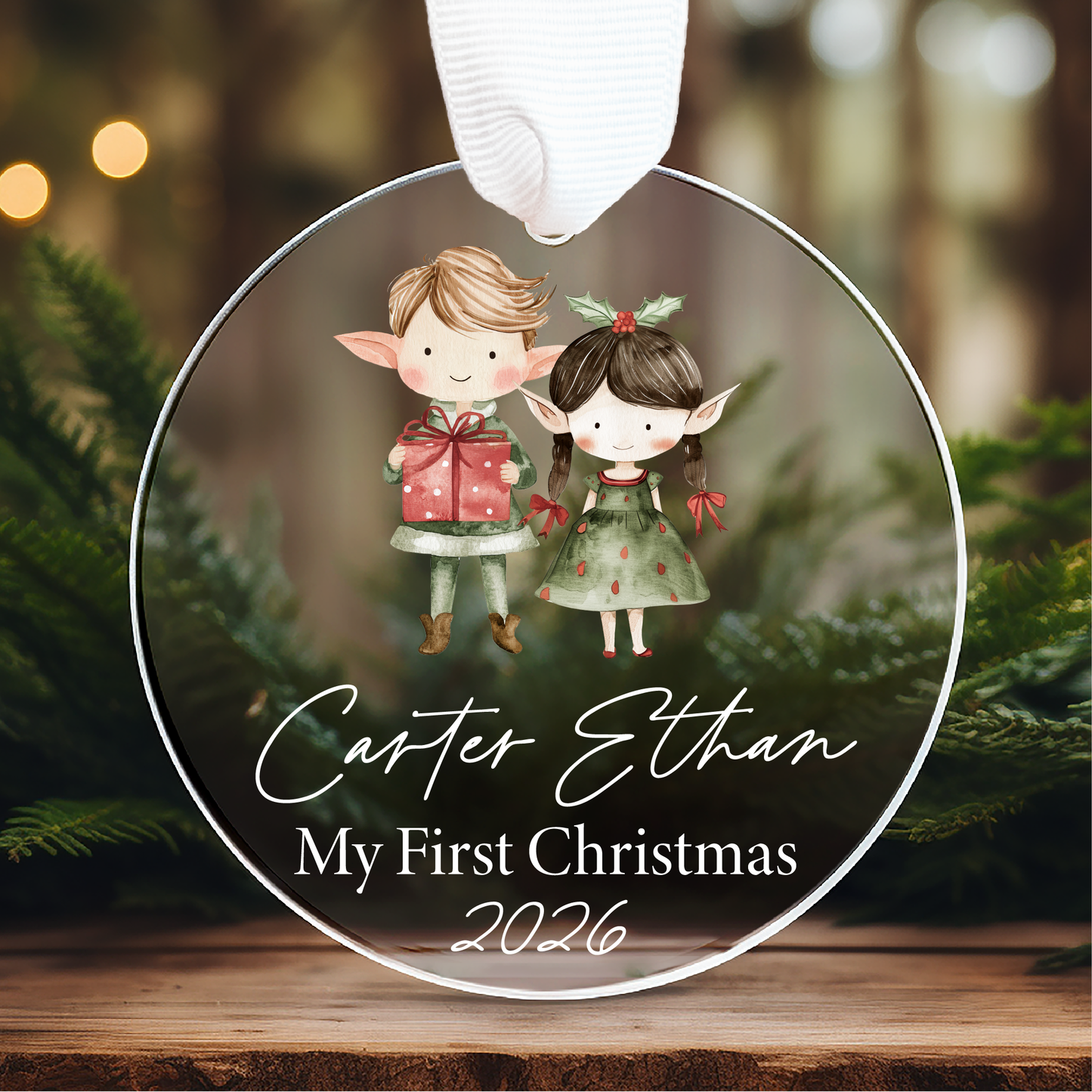 Baby's First Christmas Ornament (Clear Acrylic)