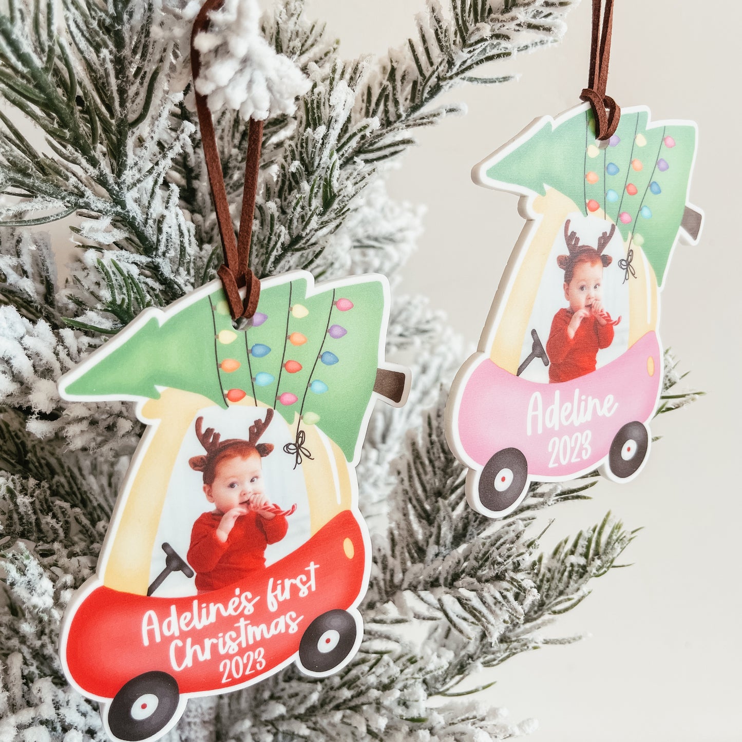 Baby's First Christmas Car Photo Ornament