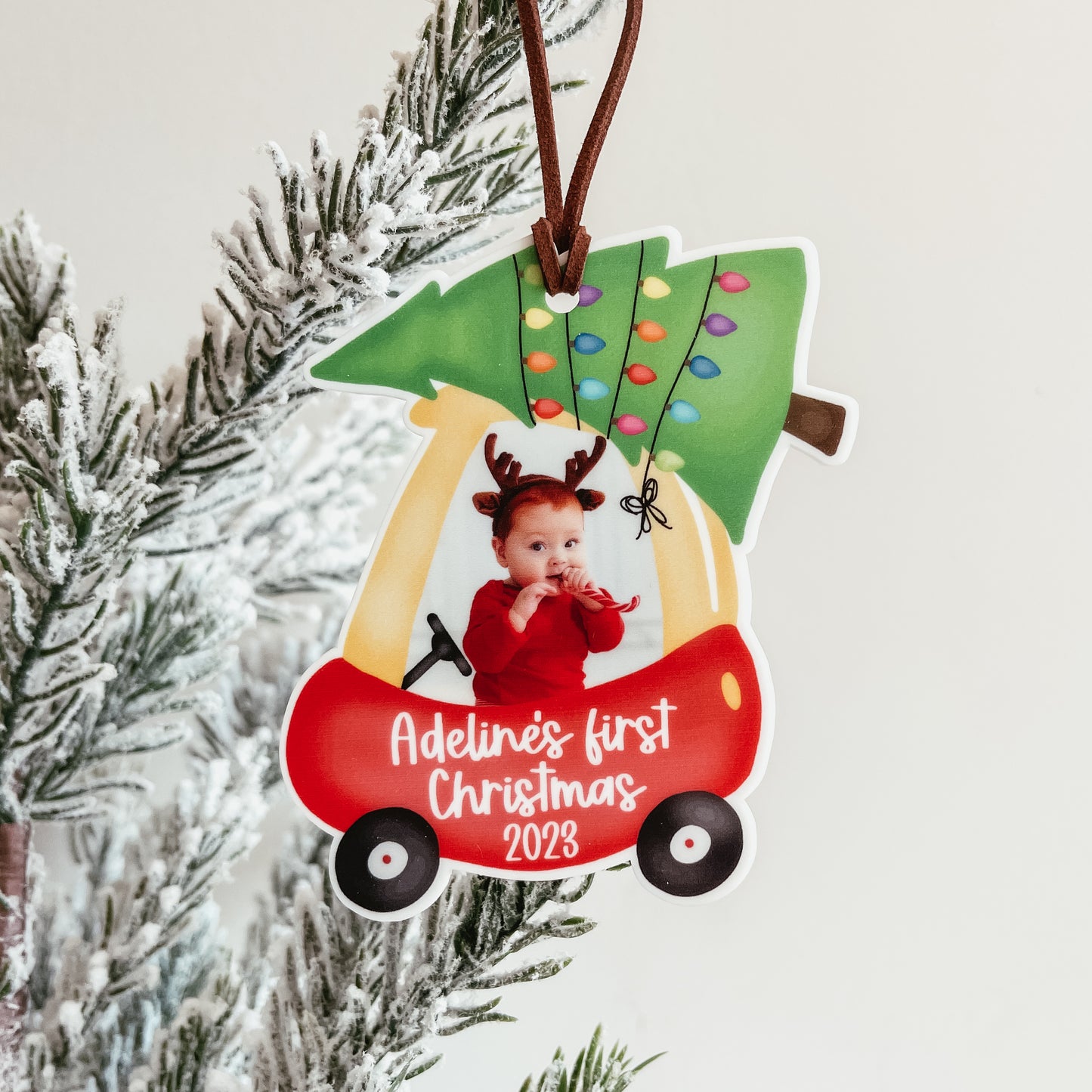 Baby's First Christmas Car Photo Ornament