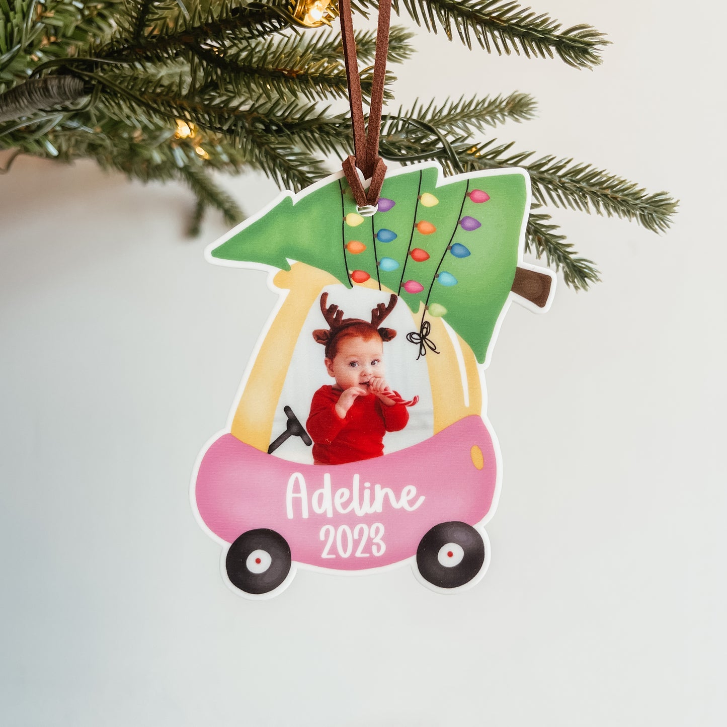 Baby's First Christmas Car Photo Ornament
