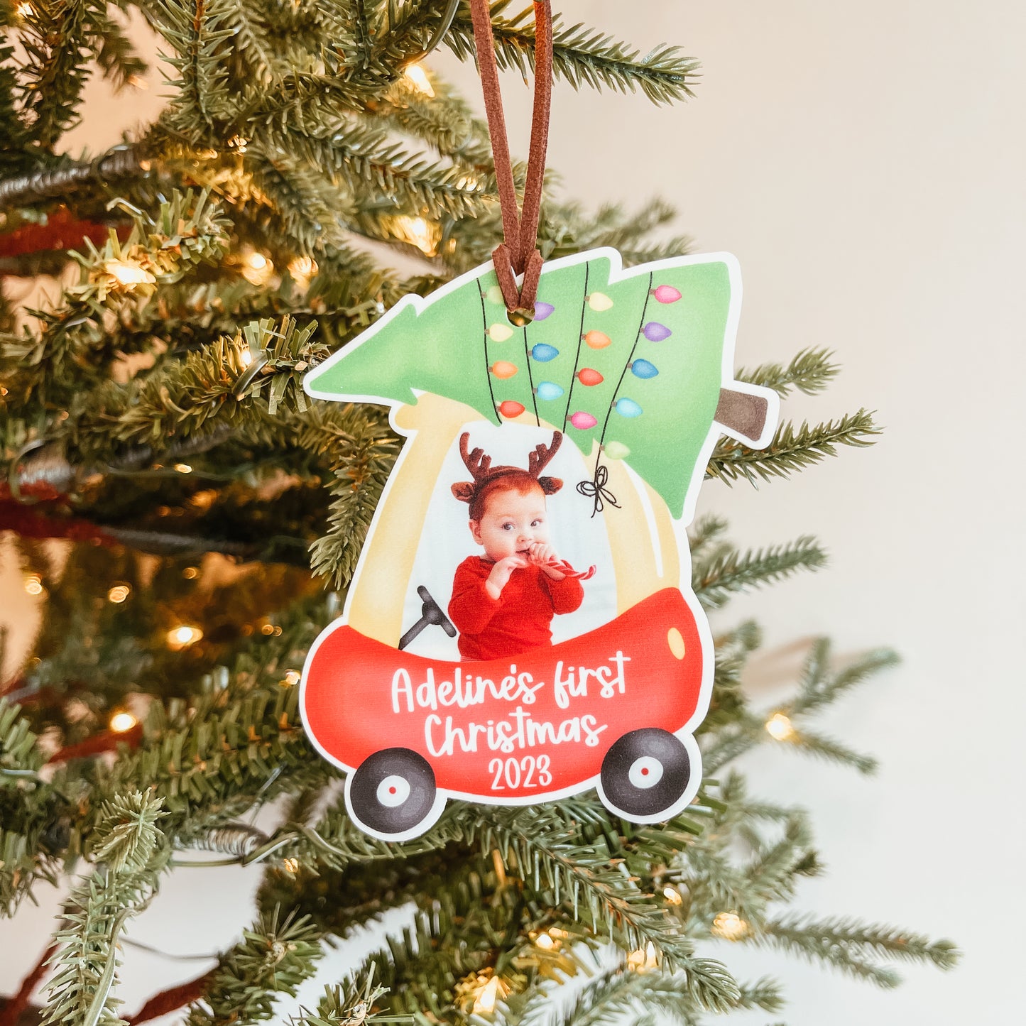 Baby's First Christmas Car Photo Ornament