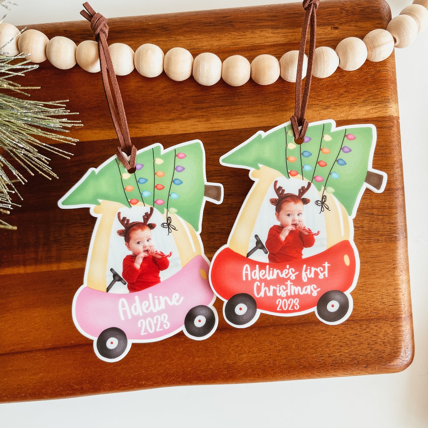 Baby's First Christmas Car Photo Ornament