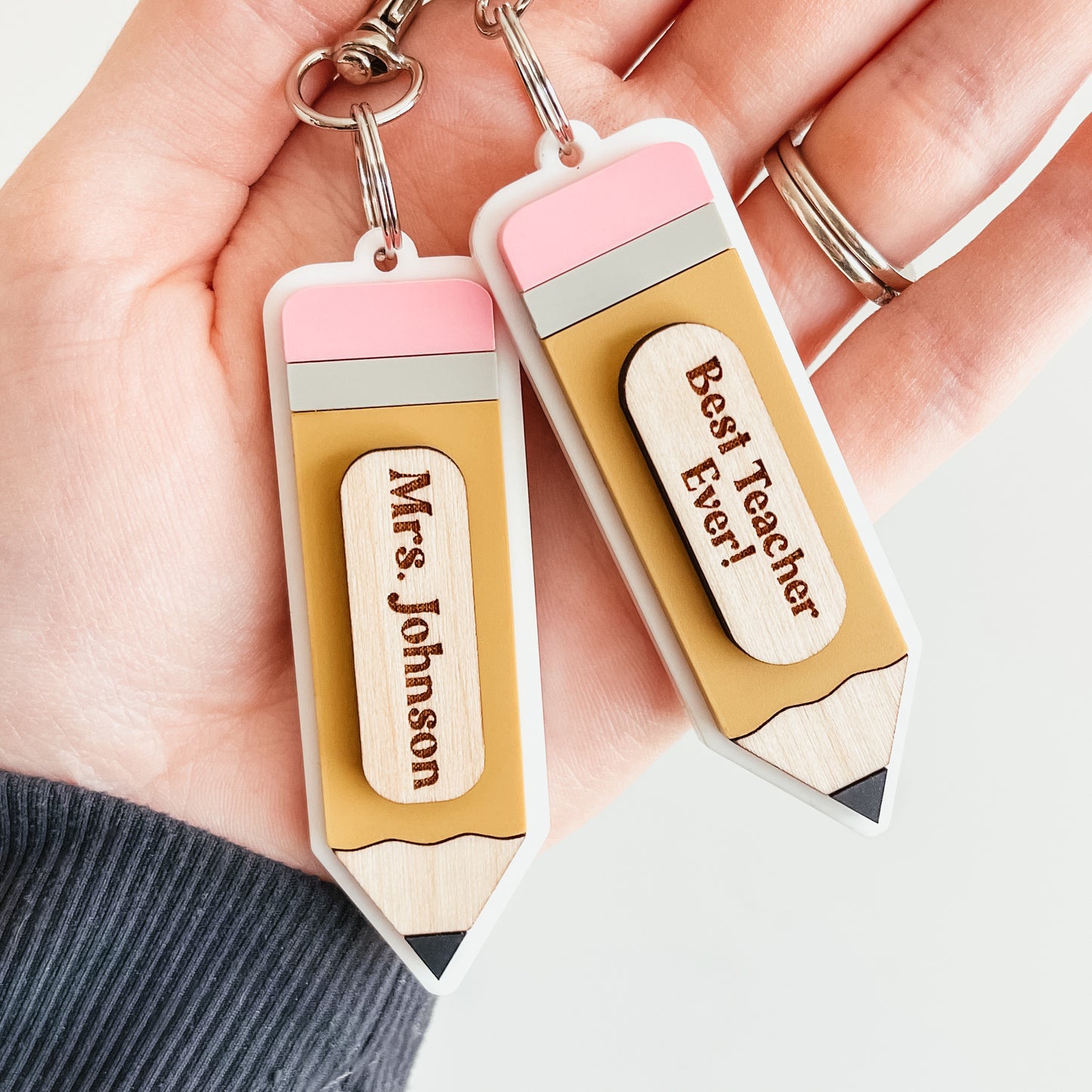 3D Personalized Pencil Teacher Keychain