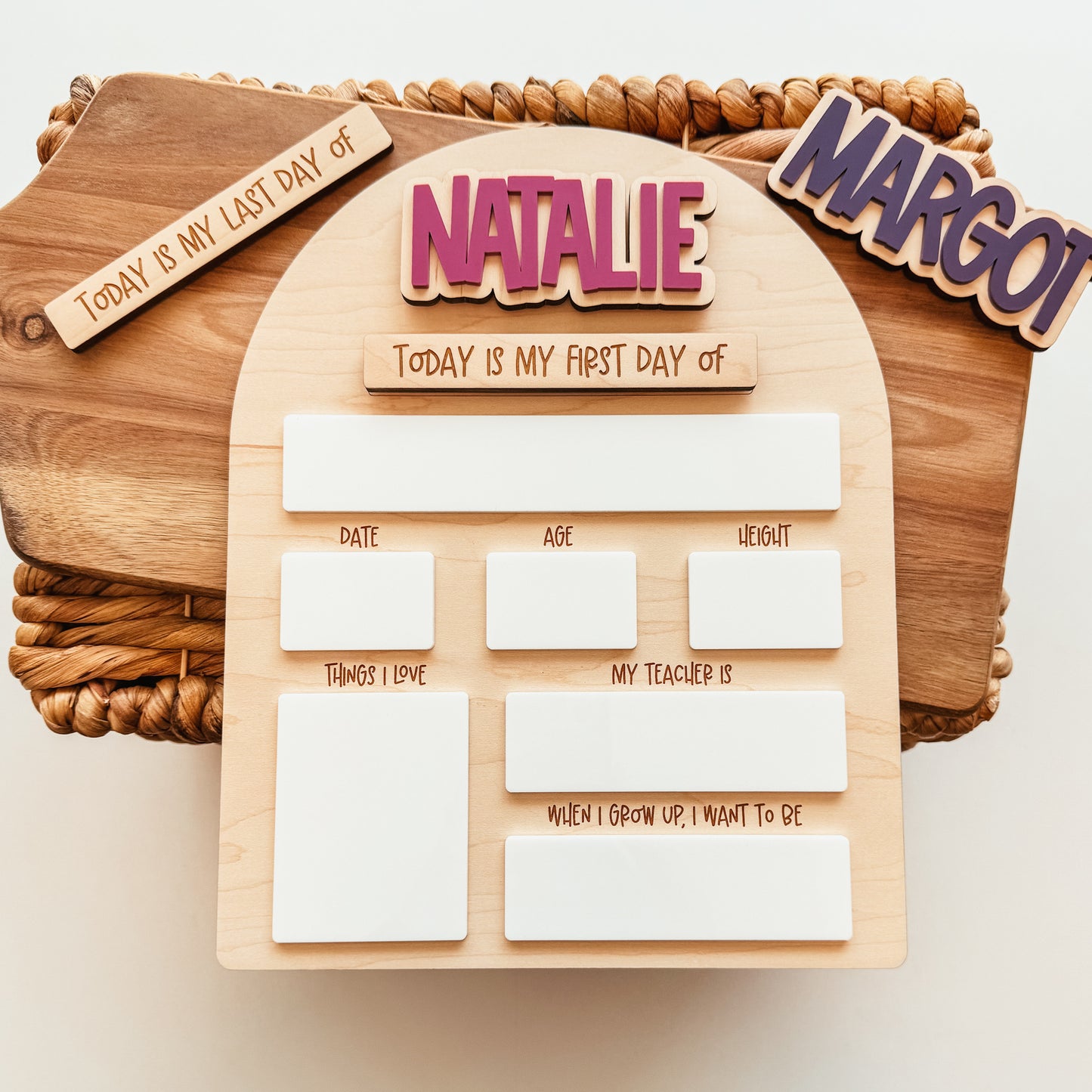 First And Last Day Of School Sign - Interchangeable Name - School Font