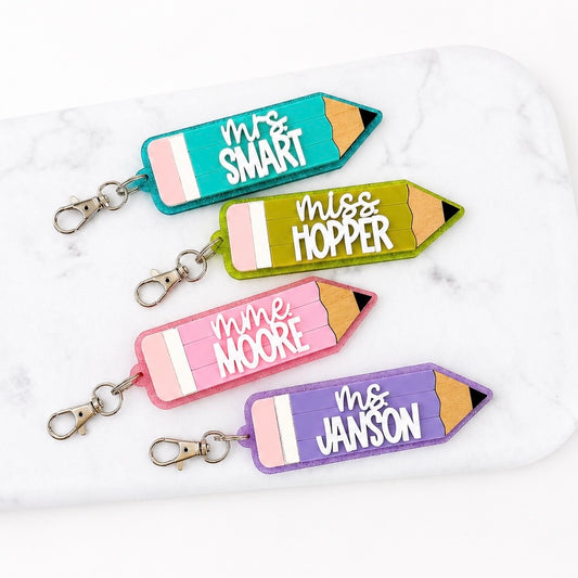 Glitter Pencil Keychain