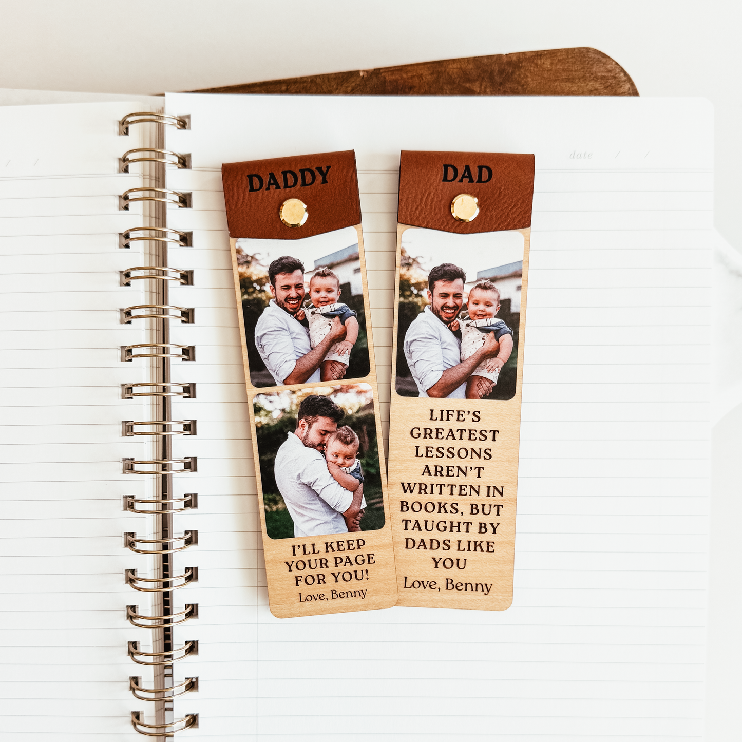 Wood & Leather Photo Bookmark
