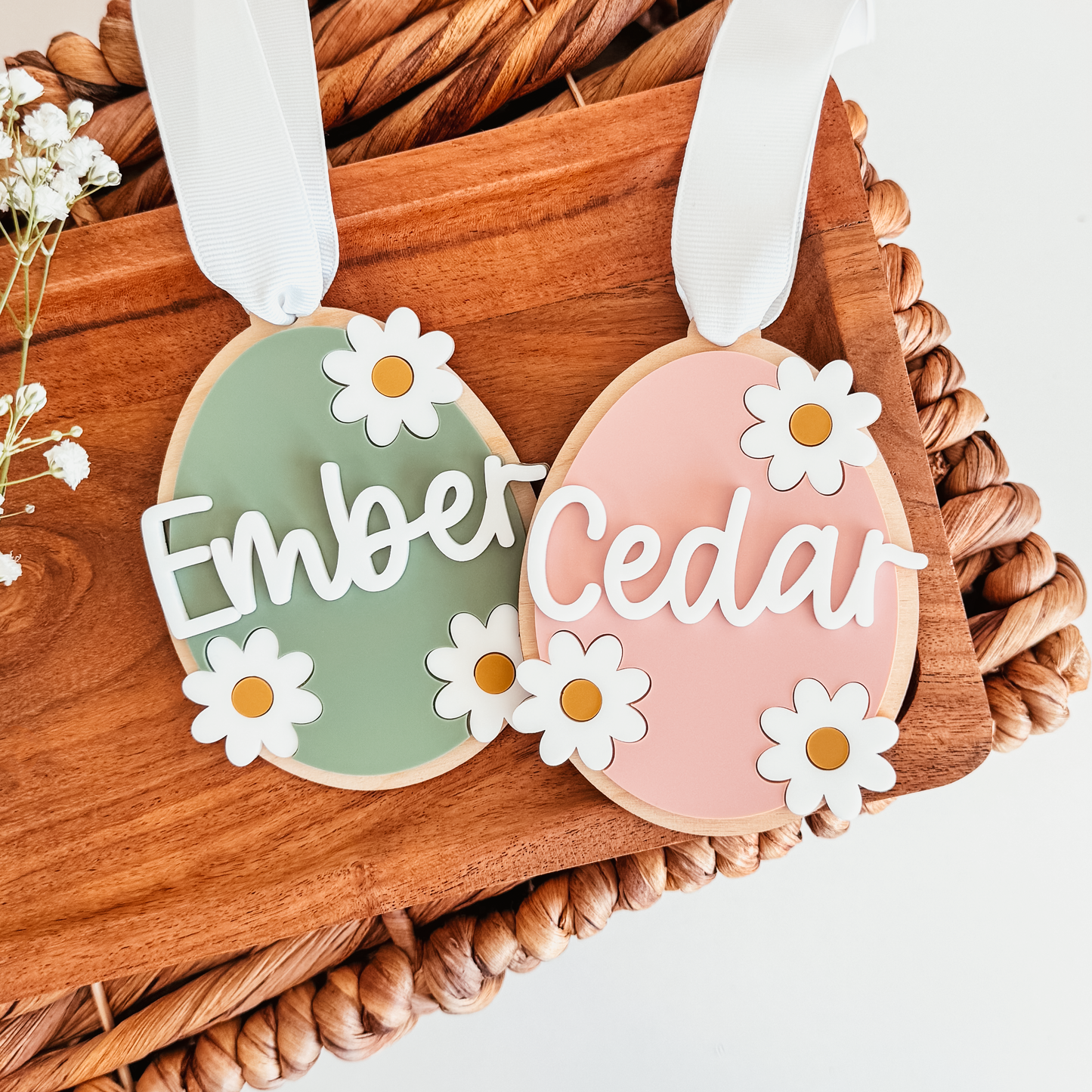 Daisy Egg Easter Basket Tag