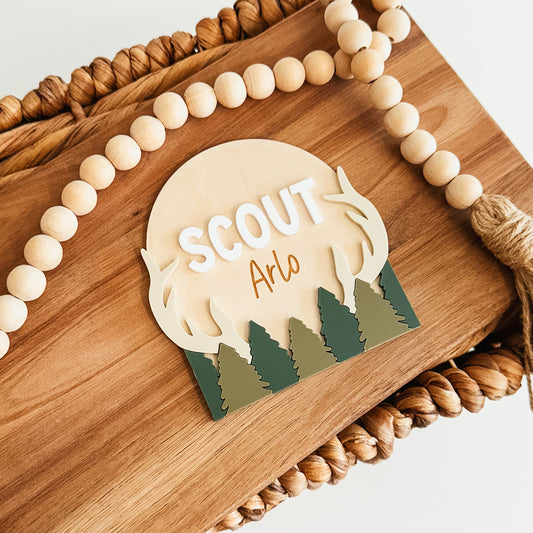 Deer Baby Name Announcement Sign