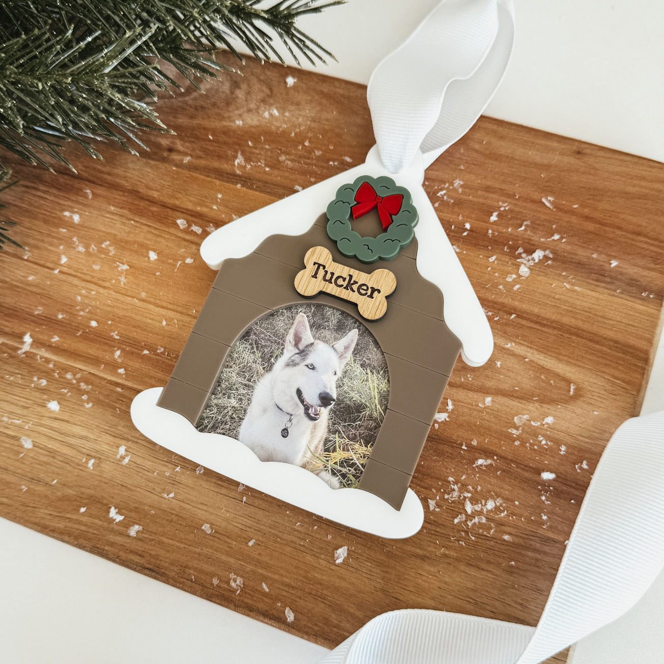 Dog House Pet Portrait Ornament