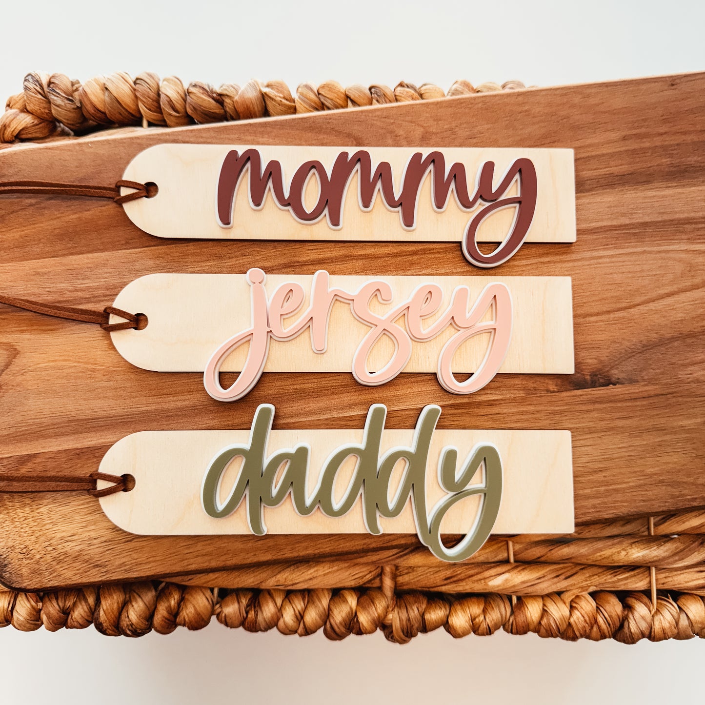 Double Layer Script Stocking Tag