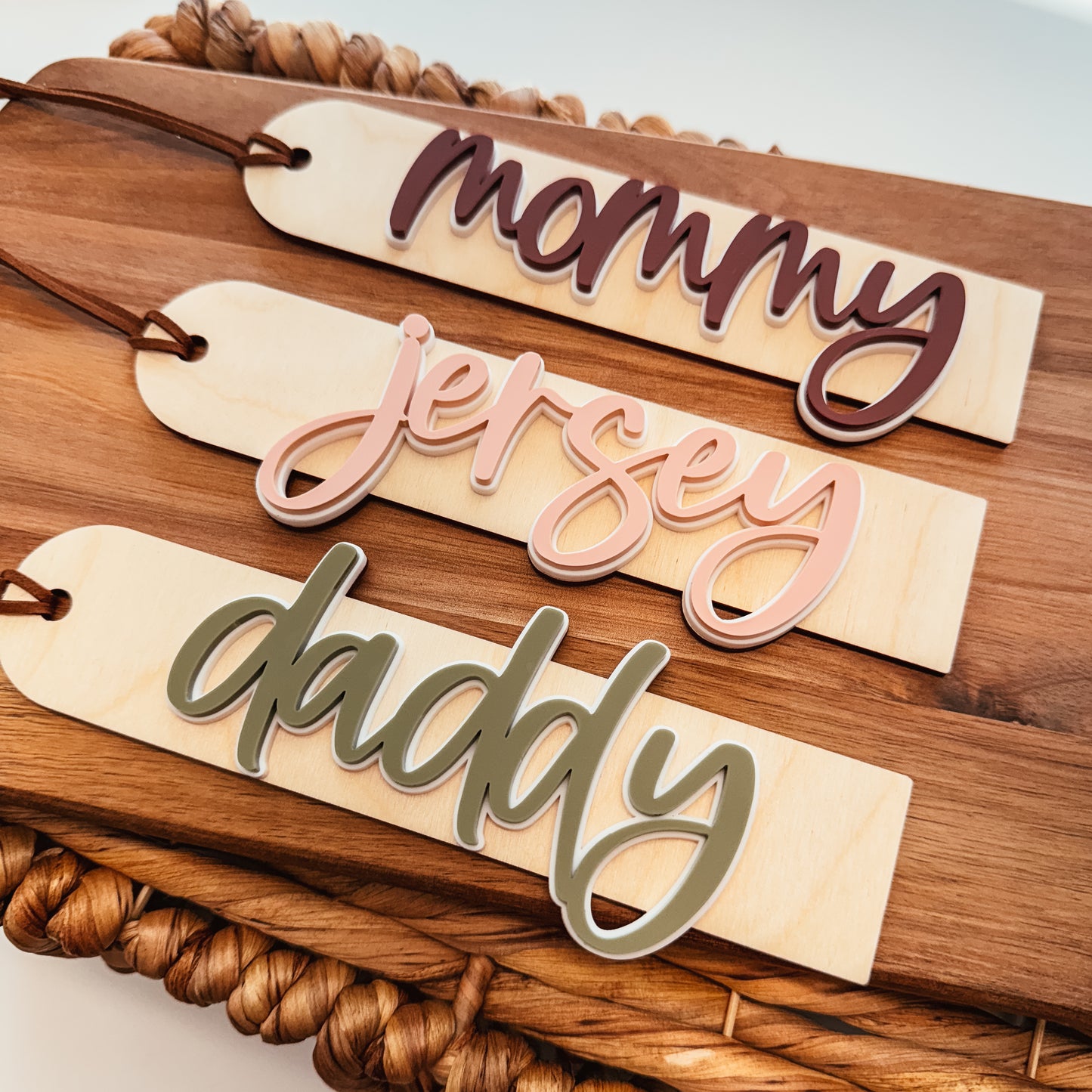 Double Layer Script Stocking Tag