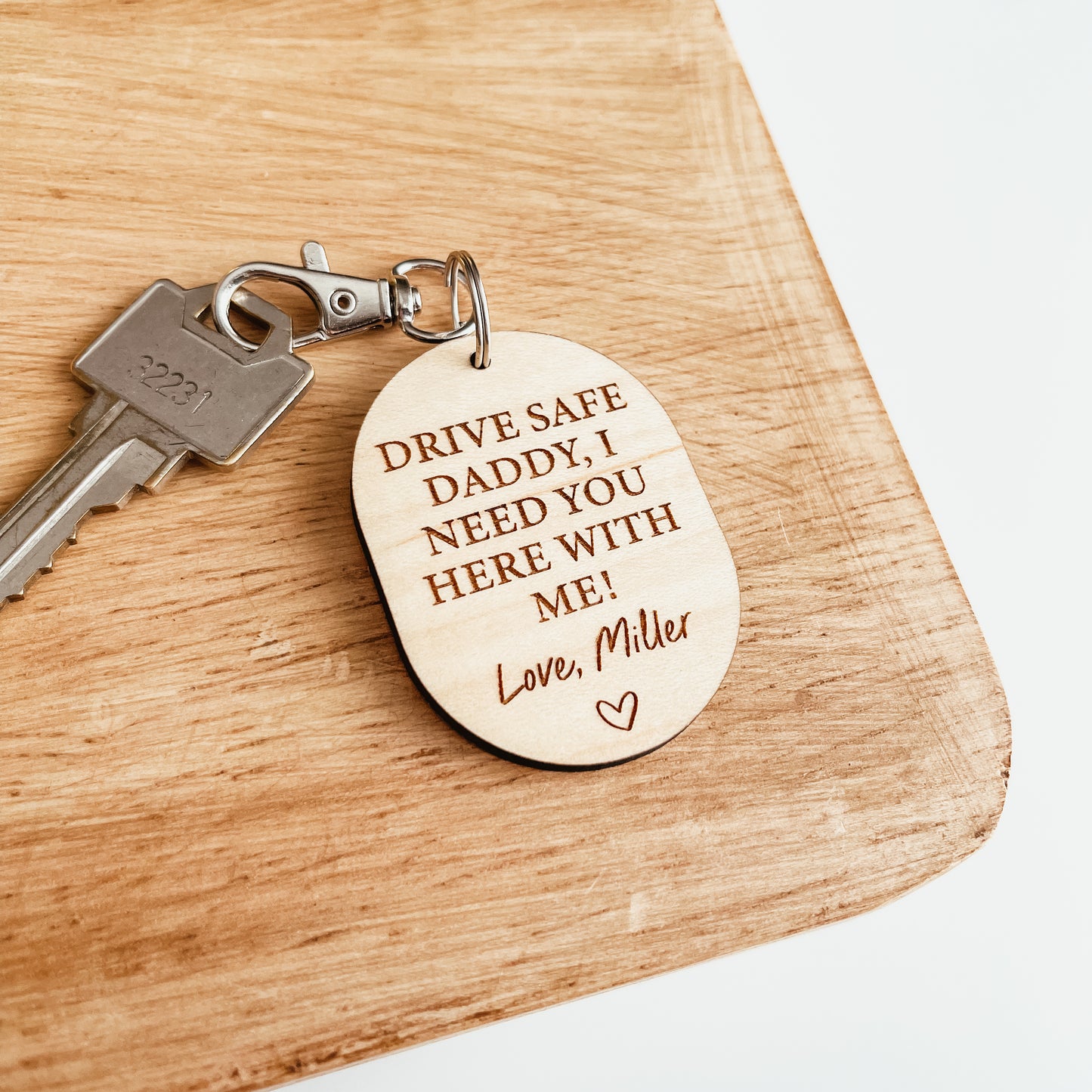 Drive Safe Daddy/Mommy Photo Keychain