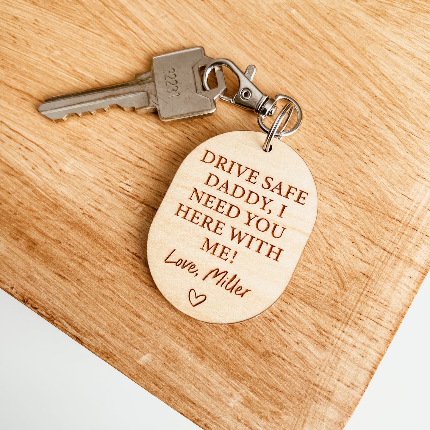 Drive Safe Daddy/Mommy Photo Keychain