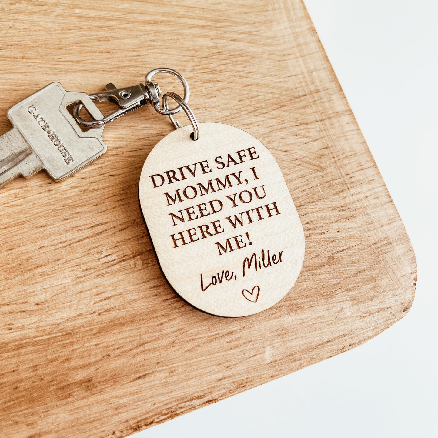 Drive Safe Daddy/Mommy Photo Keychain