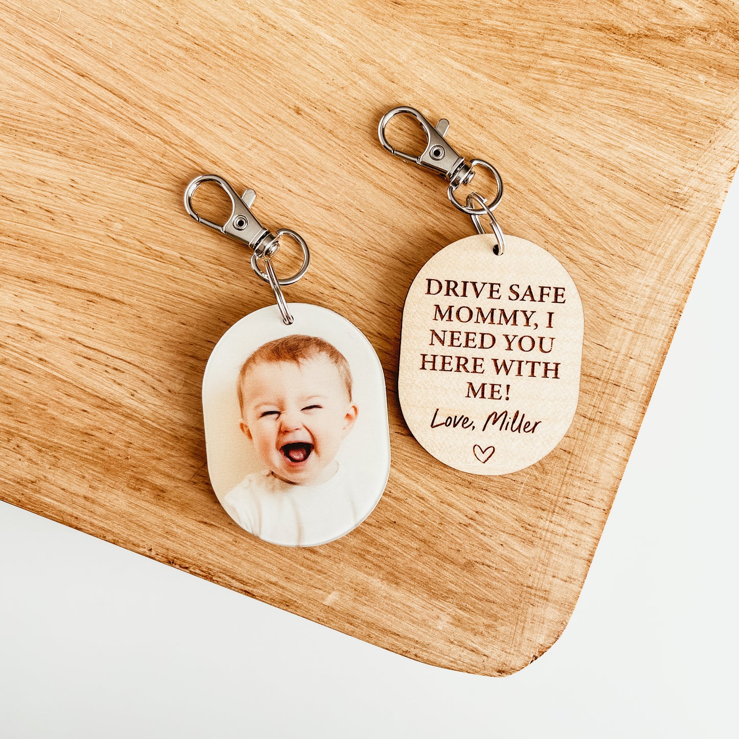 Drive Safe Daddy/Mommy Photo Keychain